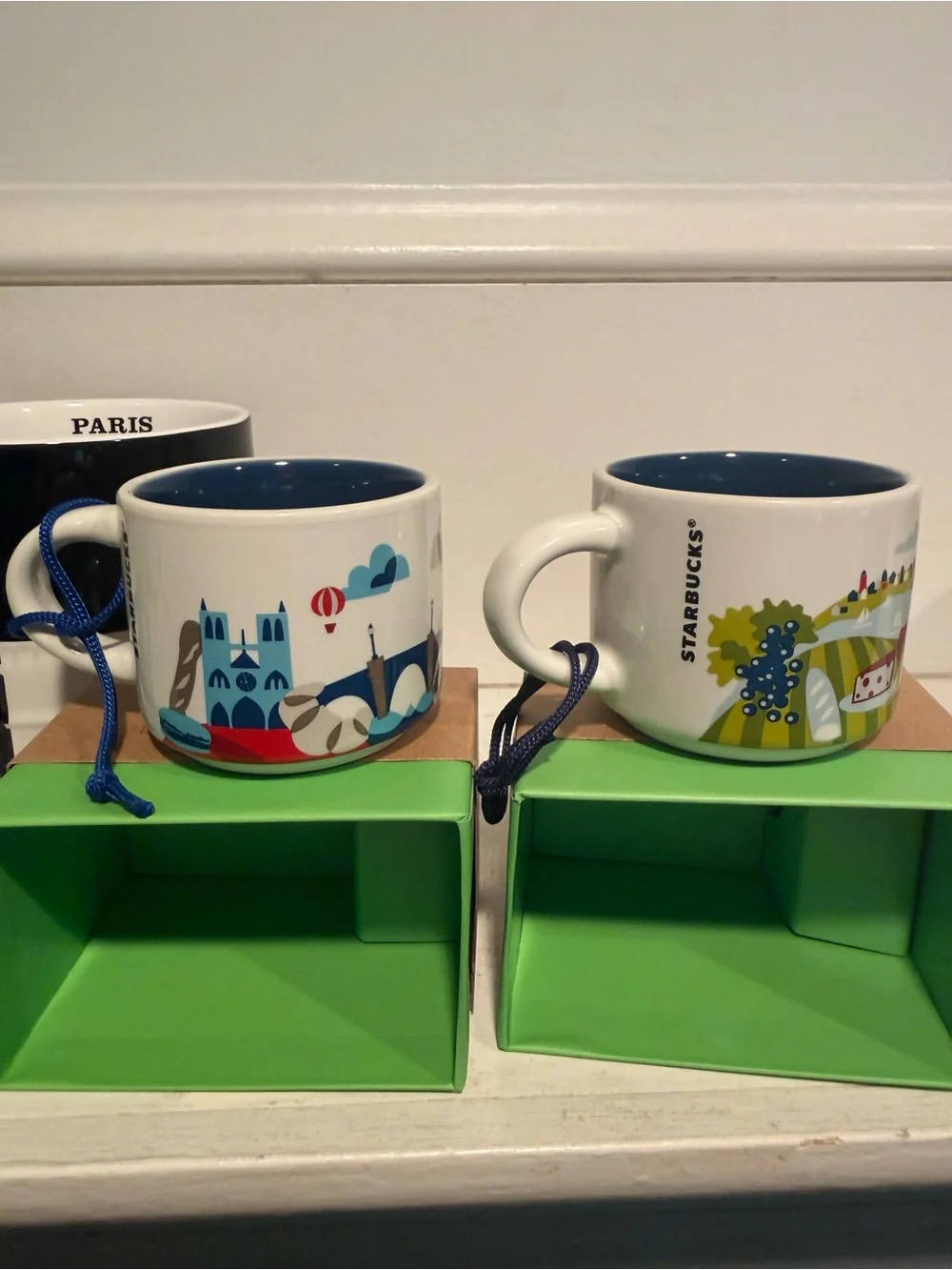 Starbucks 3 piece Paris Relief mug + 2 Ornaments (Paris and France)